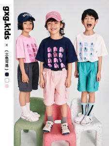 Gxgkids Childrens T-shirt Summer New Arrival Short Sleeve Elephant Print Top in Cotton Blend Fabric for Boys And Girls