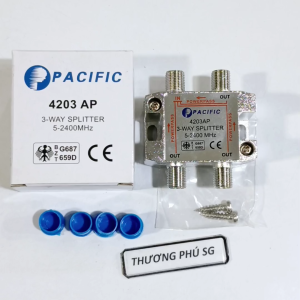 Bộ chia truyền hình cáp chia Tivi chia Camera: 1 ra 2 / 1 ra 3 / 1 ra 4 (Spliter 5-2400MHz PACIFIC TỐT)