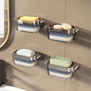 กล่องพร้อมฝาปิดการระบายน้ำสบู่สองชั้นมีรูพรุนติดผนังใช้ภายในบ้าน