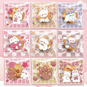 AN 1set 100pcs Plastik Cookies Motif / Plastik Packing Cookies / Plastik Opp 7x7 COD