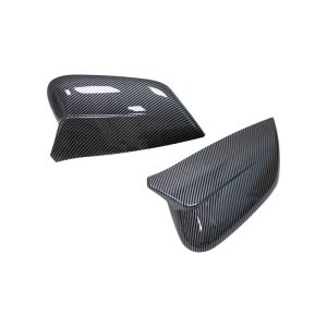 For KIA EV6 2022 2023 Trim Cover Side Mirror Molding 1 Pair ABS Black Cap Carbon Fiber Style Durable Easy To Install