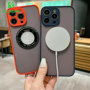 FLOVEME Logo Hole Hollow Matte Phone Case For iPhone 14 13 12 11 Pro Max 14 Plus Wireless Charging Lens Protection All-inclusive Shockproof Back Cover For iphone 14 13 12 11