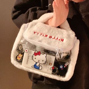 Sanrio | Cute Plush Sanrio Makeup Bag for Women Portable Travel Small Cosmetic Bags Zipper Toiletry Bag Washing Pouch Storage Bags