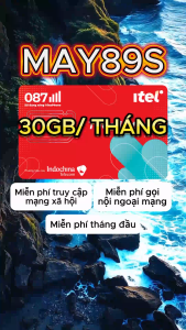 (FREE 1 THÁNG) Sim 4G Vinaphone Itel MAY89S Ưu Đãi 1 Tỷ GB Truy Cập Y0utubi Tictoc Fabook Kèm 1GB/Ngày Vào App Khác | FREESHIP - CHƯA KÍCH HOẠT