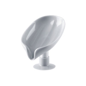 Leaf Design Drain Soap Box With Suction Cup Decorative Plastic Self Draining Bathroom Soap Tray Bathroom Organizers Storage