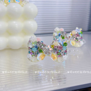 Full Diamond Dog Hair Clip Small Body Maltese Top Clip Xi Shi Dog Monet Garden Clamp Pet Hair Clip Sparkling Universal