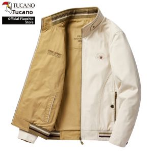 TUCANO | Two-side Wear Jacket 100% Cotton Middle-aged Men Stand Collar Father Style Casual