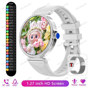 2026 New Luxury Diamond Smart Watch Women Bluetooth Call Smart Island Smartwatch Heart Rate Health Monitoring Smartwatches HW12