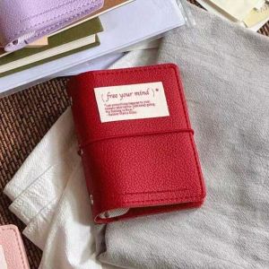 M5 Refillable Binder Notebook With Sleeves PU Leather Aesthetic Ins Travel Journal with Adjustable Strap Mini Pocket Diary Gift