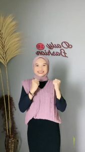 Ilona - Jennie Rompi Vest Rajut Cable Wanita Bahan Knit Outer Korean Style