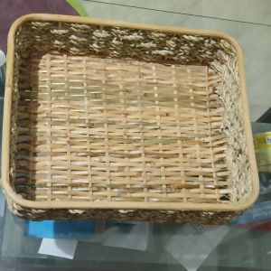 Plain rectangular wicker fruit tray without handle 4x16x13 inches