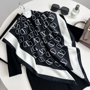 New Lightweight Breathable Silk Scarf with Letter Print for Women Spring Season 2025 Origin China Polypropylene Material