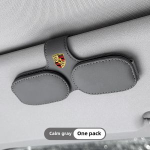 For Porsche Cayenne Macan Panamera 718 Car Glasses Clip Sunglasses Storage Box Car Interior Supplies
