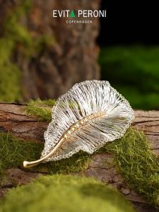 EVITA PERONI | "Natural Poetry" Series Feather Brooch | Female Brooch | High Quality Brooch