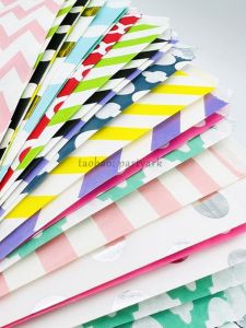 Gold Stamping Wave Geometric Stripe Return Gift Paper Bag Party Dessert Table Candy Bags Snack Bag Mini Size Festival Supplies