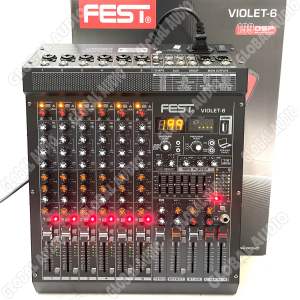 Mixer Audio Fest Violet 6 Original 6Channel + Stereo L R Channel Micer Audio Fest Violet6 Mixing 6 Bagus ( Bisa COD )