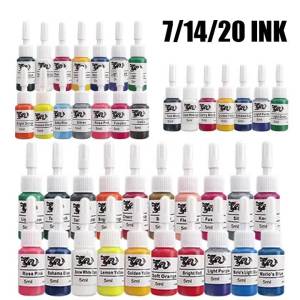 20/14/7 Colors Tattoo Ink Pigment for Body Art Tattoo Kits Professional Beauty Paints Makeup Tattoo Supplies Tattoo Accessories