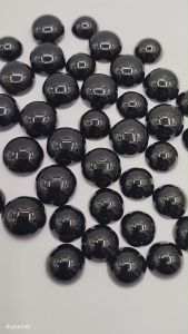 Black Agate Onyx 12mm-14mm Gemstone Cabochon DIY Ring Batu Cincin Accessories Half Round Flatback Stone Cabochons Bead