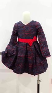 Lian Meng Die - DRESS ANAK PEREMPUAN / DRESS BRUKAT ANAK / DRESS LENGAN PANJANG ANAK / DRESS PESTA ANAK / BAJU TERUSAN ANAK PEREMPUAN / DRESS MEWAH ANAK PEREMPUAN / DRESS LEBARAN ANAK / DRESS PITA ELEGAN ANAK / KIDS DRESS MEWAH BRUKAT NAVY & PINK