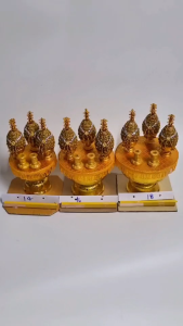 เครื่องทองน้อย ชุดทองน้อย ดิ้นทอง วางถวายสักการะ ขนาดพาน 14 / 16 / 18 cm พร้อมส่ง