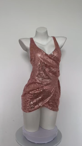 🫰🏻 Sweetie Store 🫰🏻 [ READY STOCK ] Women Lingerie Shine Singlet Nightdress Gold Colour