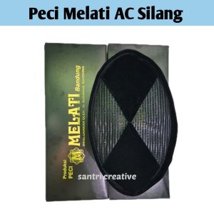 Peci Melati AC Silang Kopiah Songkok Hitam Polos Tanpa Kertas Motif AS
