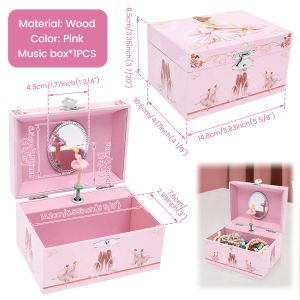 2/1-Tire Jewel Storage Box with Musical Jewelry Box Ballerina/Rotating Goose Storage Box for Earring Necklace Bracelet Organizer