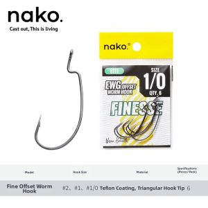 Fine Narrow-Wide Belly Offset Hook Super Smooth Coating Fishing Hook