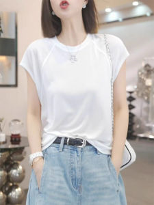 Comfortable Summer Breathable Ice Silk White Short Sleeve Tee