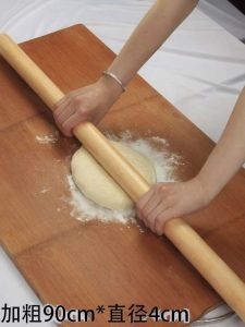 โรลลิ่ง พิซซ่า ไม้ ขนาดยาว หนา ทำมือ สำหรับบ้าน อบปิ้ง DIY อุปกรณ์ เครื่องปรุงรส สัมผัสได้จาก Europe Style Kitchen Tools
