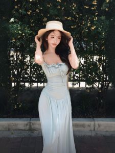 CHANGTONG | Đầm Maxi Ôm Body Quai Ngang