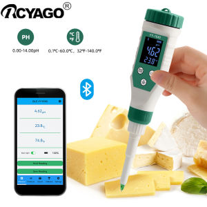 RCYAGO Máy Đo PH Thông Minh Bluetooth 6 Trong 1 Máy Kiểm Tra PH Đất Nước Máy Phân Tích PH ATC Bột Nhào Cho Bột Thịt Trái Cây Nước Đất Mỹ Phẩm Độ Chính Xác Cao