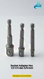 Adaptor Kunci Pas Elektrik Adapter Kunci Sok Hex 3/8 Inch Sambungan Mata Bor - 6552