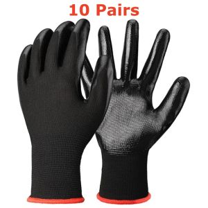 20PCS Nitrile Coated Safety Work Gloves Breathable Non-slip Gardening Gloves for Construction Garden Yard Industrial Labor Glove