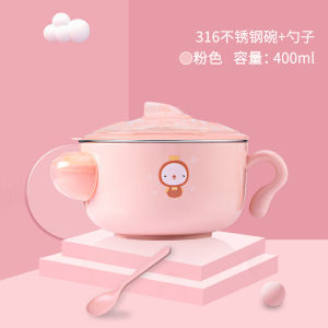 ชามอาหารสำหรับเด็กแบบถอดออกได้316ชามเก็บความร้อนใส่น้ำได้ทำจากสแตนเลสอุปกรณ์เสริมสำหรับเด็กอุปกรณ์บนโต๊ะอาหารถ้วยดูดสำหรับทารก