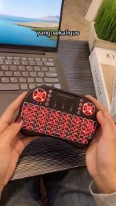 Keyboard Mini Ganti warna lampu FN + f2 Air Mouse Wireless Mini Keyboard RGB 2.4GHz Dengan Touch Pad
