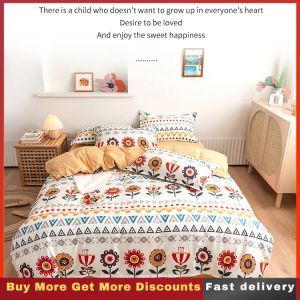【MISUITY】Malaysia Stock Flora Series Bedsheet Set Pure Cotton (35CM Deep Pocket) Four Pieces Pillowcases Comforter Set