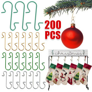 50/100pcs Colorful Christmas S-Shaped Metal Hooks / Durable Hanging Hooks for Xmas Tree Ornaments / DIY Party Decoration Supplies New Year Home Decor