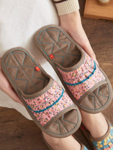 Handmade Comfortable Soft Bottom Cotton Slippers for Women Indoor Home Use Silent Cloth Bottom Floor Slippers Odor Absorbent