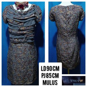 DRESS LENGAN PENDEK GREY(TNGTW) 221