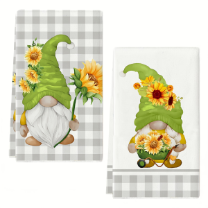 2-Pack of Dwarf Sunflower Kitchen Towels Dish Towels Hand Towels Kitchen Decorative Towels Neighbors Gifts Sweet Housewarming Gifts for Friends Moms Gift Friends Birthday Gifts.