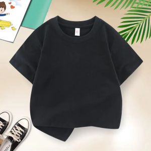 Bandai | Summer Children T-shirts Solid Color Cotton Tees for Kids New Fashion Boys Girls Short Sleeve Top 2-14T Clothes Healthy T-shirts