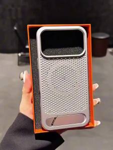 Heat Dissipation Stand Magnetic Shockproof Bumper Case For iPhone 17 Pro Max Air 18 16 15 14 13 12 Breathable Cover For Magsafe