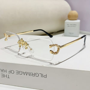 Luxury Rimless Square Sunglasses for Women Vintage Gradient UV400 Sun Shades Fashion Brand Design Ladies Driving Glasses