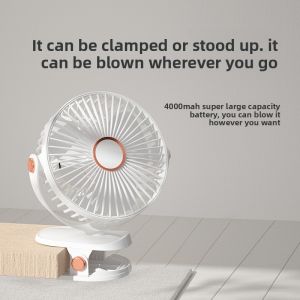 MONLEYTA | German USB Charging Clip Fan Night Light Silent Multi-Function Wall-Mounted Desktop Fan摇头 Small Home Office Bedroom Dormitory