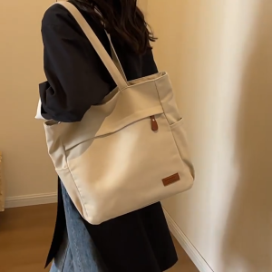 Leisure Store กระเป๋า กระเป๋าสะพายผ้าใบ กระเป๋าเก็บของหลายใบ พื้นที่เพียงพอสำหรับทั้งชายและหญิง กระเป๋าโท้ทผ้าแคนวาสความจุขนาดใหญ่ ออกไปทำงาน มูลค่าสูง กระเป๋าสะพายข้าง กระเป๋าเดินทาง