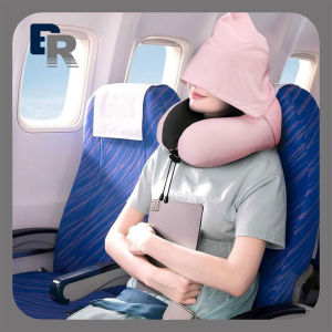 BR Travel Pillow Neck Pillow for Travel with Hood for Airplane Memory Foam Neck Pillow Adult Head & Neck Support for Long Flights PlaneOffice Cars Sleeping & Rest
