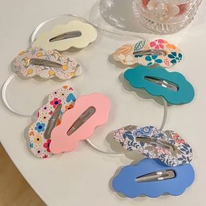 คลิปผมเกาหลี 1 ชุด / 2 ชิ้น กิ๊บติดผมมือการ์ตูนแมตต์กิ๊บติดผม สาวและหวาน รูปแบบเมฆน่ารัก ACFUNY