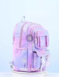 (Girls version) - Large capacity primary school childrens backpack Rainbow appearance cute backpack suitable for 1st 2nd 3rd to 6th grade girls spine protection to reduce burden multi pocket fashionable cal backpack