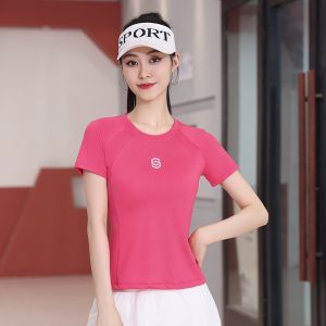 Quick Dry round Neck Short Sleeve T Shirt And Sport Shorts Fitness Dance Clothing for Women Square Dancing Running Exercise